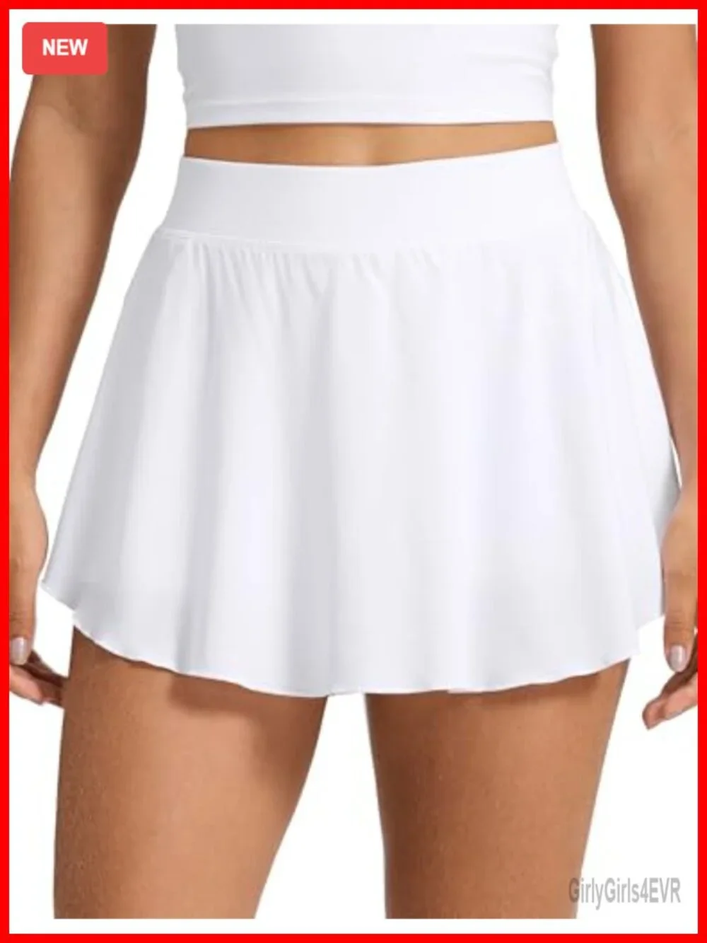 Tennis Skort with Built-in Shorts, High Waisted, Side Slit, Quick-Dry, Pockets